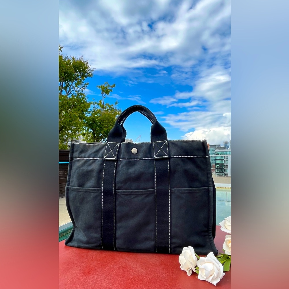 Sold😋 Authentic Hermes canvas tote❤️‍🔥❤️‍🔥❤️‍🔥